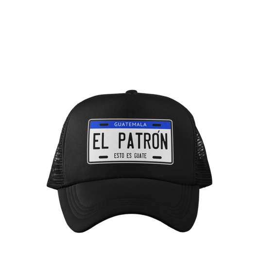 Gorra tipo trucker con diseños inspirados en la cultura Latina, ajustable para mayor comodidad y estilo. Gorra de El Patrón Guate Comprala ahora!