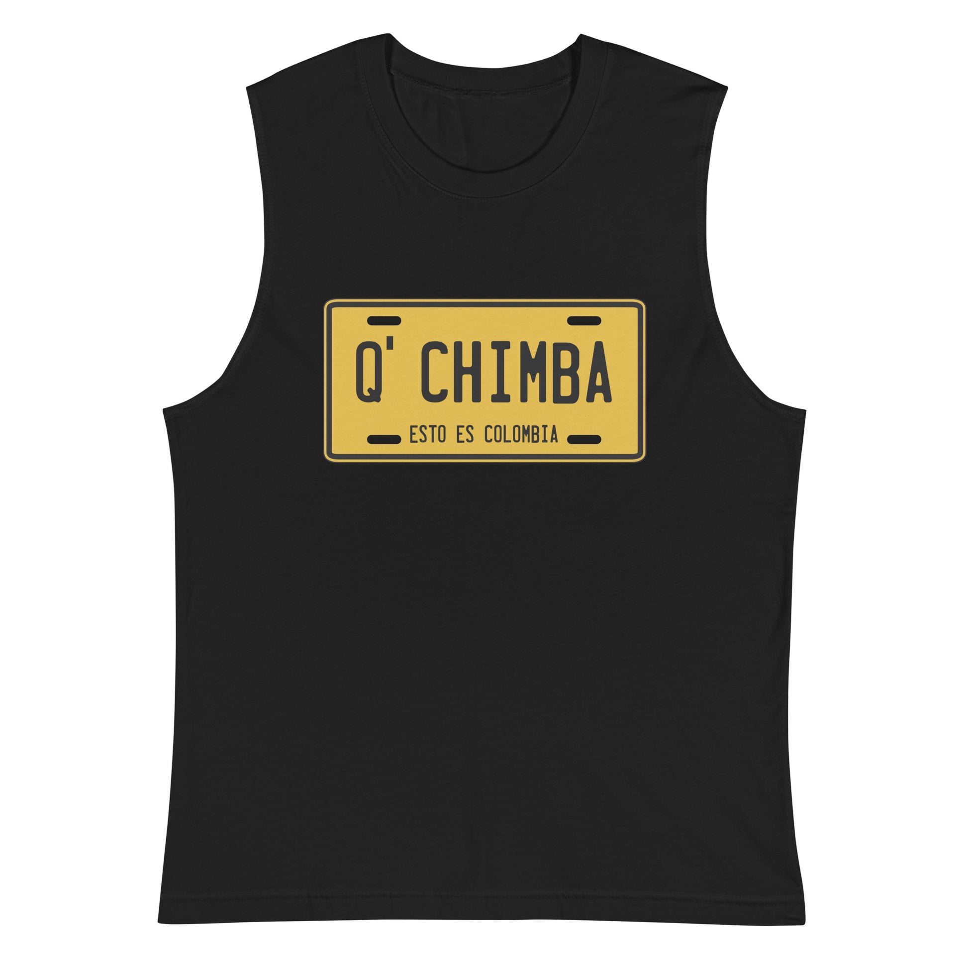Camiseta sin mangas Q' Chimba: el emblema de orgullo colombiano con calidad excepcional y estampado que resiste el paso del tiempo.