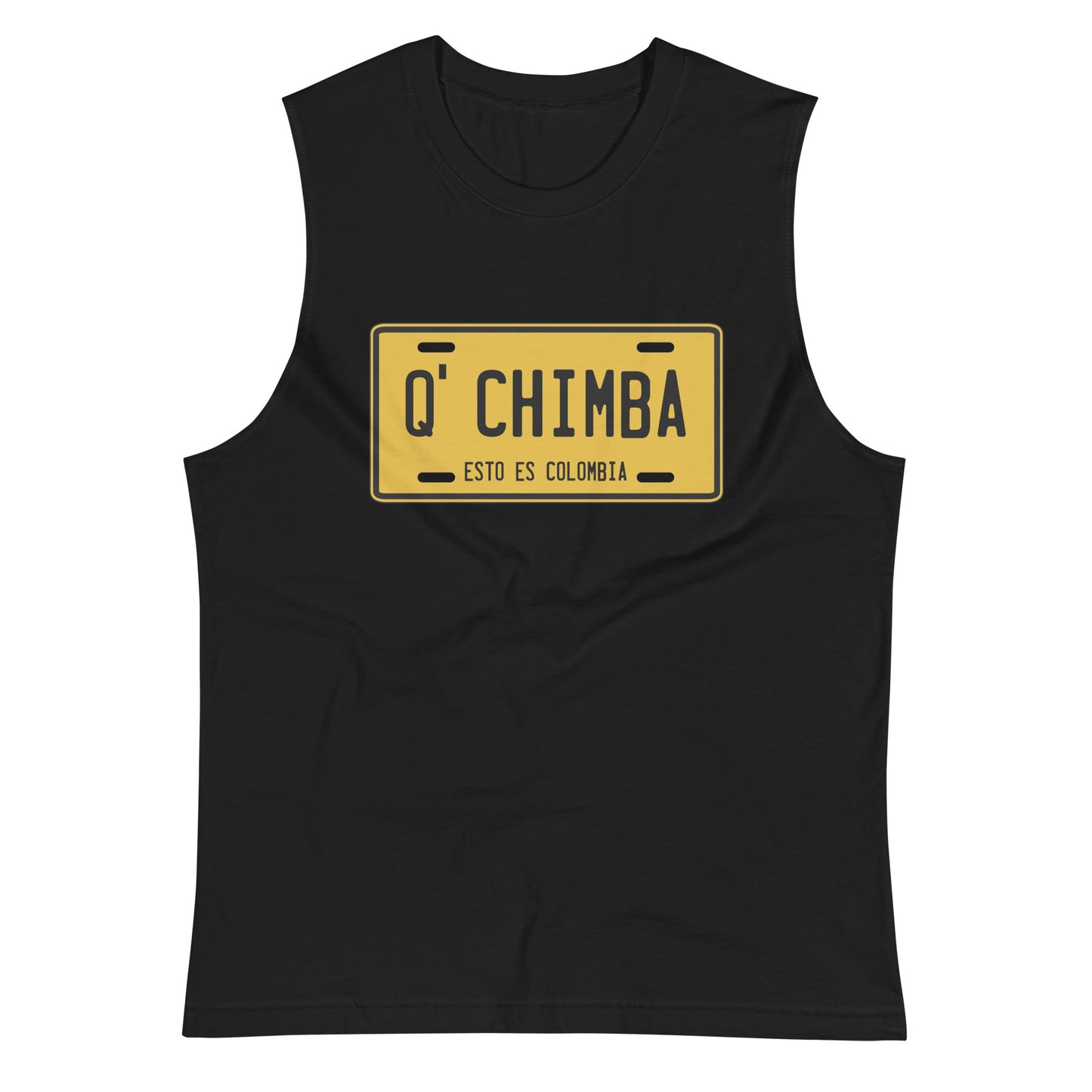 Camiseta sin mangas Q' Chimba: el emblema de orgullo colombiano con calidad excepcional y estampado que resiste el paso del tiempo.