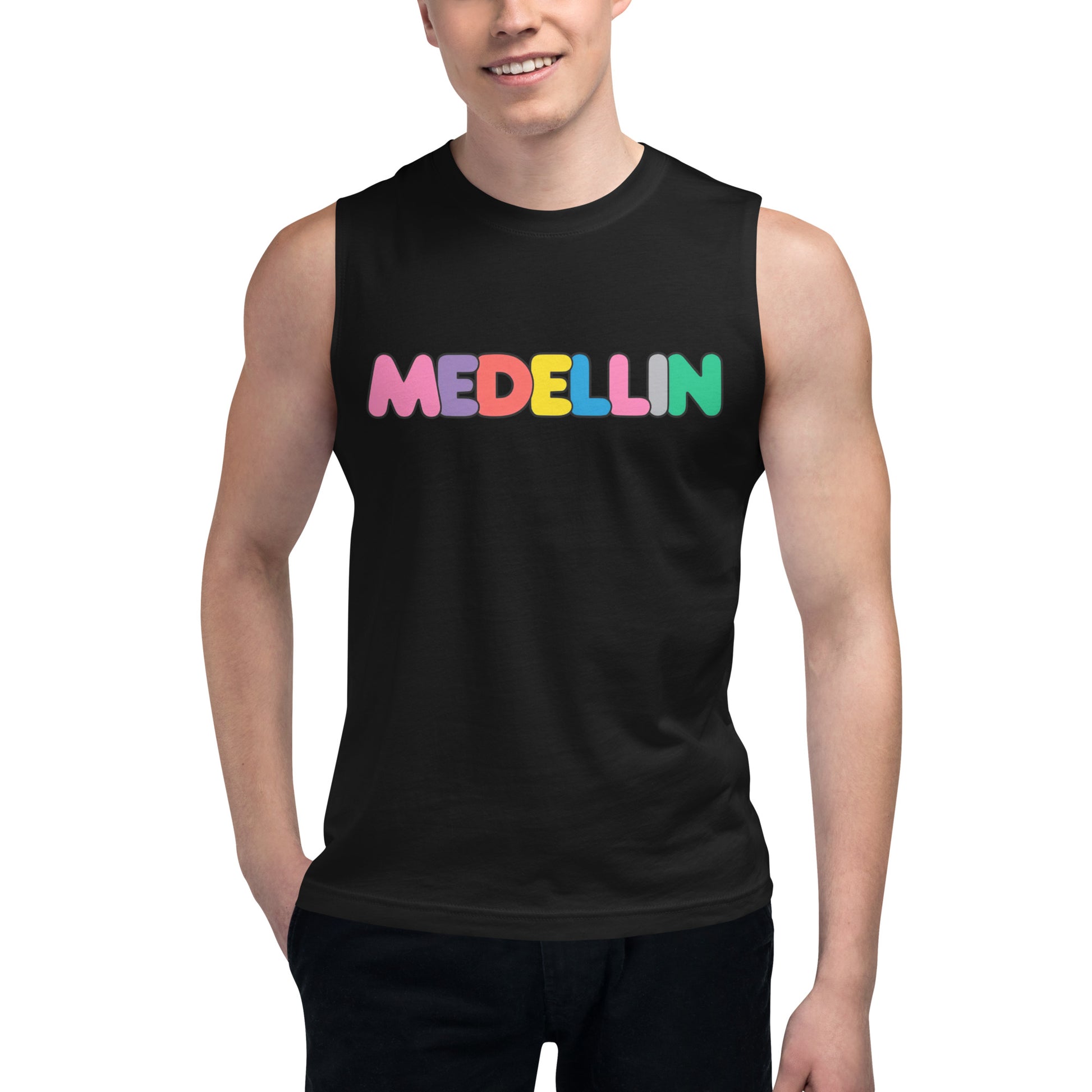 Camiseta sin mangas Color Medellín, Descubre calidad excepcional y estampados duraderos. Encuentra estilo y orgullo en cada prenda. Compra en LOSMIOS!