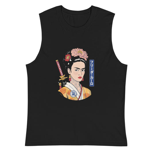 Playera sin mangas Frida Samurai ,Descubre calidad excepcional y estampados duraderos. Encuentra estilo y orgullo en cada prenda.