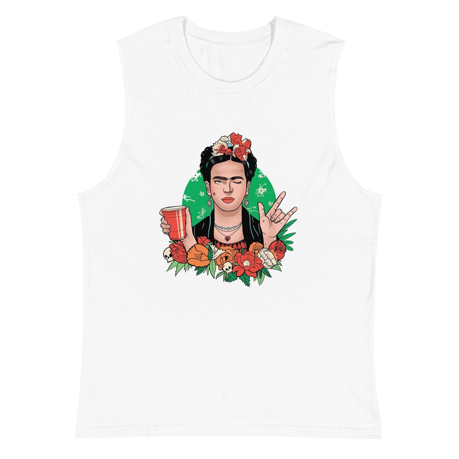 Playera sin mangas Frida Khalo Style ,Descubre calidad excepcional y estampados duraderos. Encuentra estilo y orgullo en cada prenda.