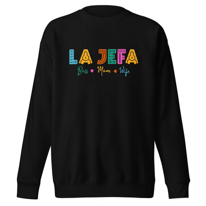 Suéter de La Jefa ,Descubre calidad excepcional y estampados duraderos. Encuentra estilo y orgullo en cada prenda. Compra ahora!