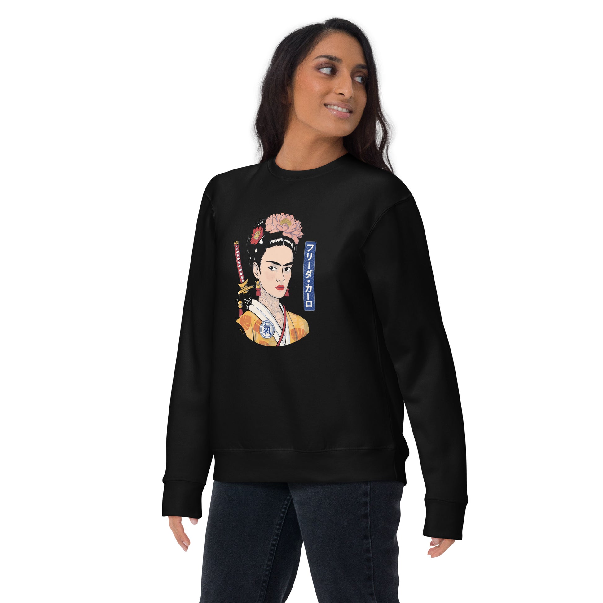 Suéter de Frida Samurai ,Descubre calidad excepcional y estampados duraderos. Encuentra estilo y orgullo en cada prenda. Compra ahora!