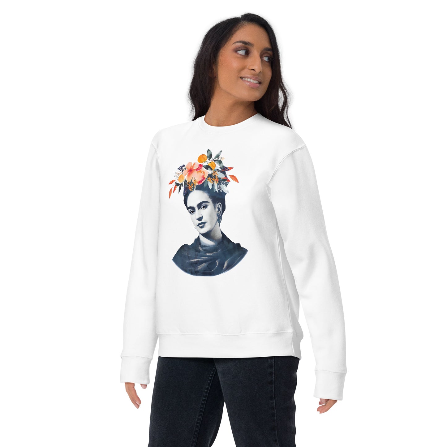 Suéter de Frida Flowers ,Descubre calidad excepcional y estampados duraderos. Encuentra estilo y orgullo en cada prenda. Compra ahora!