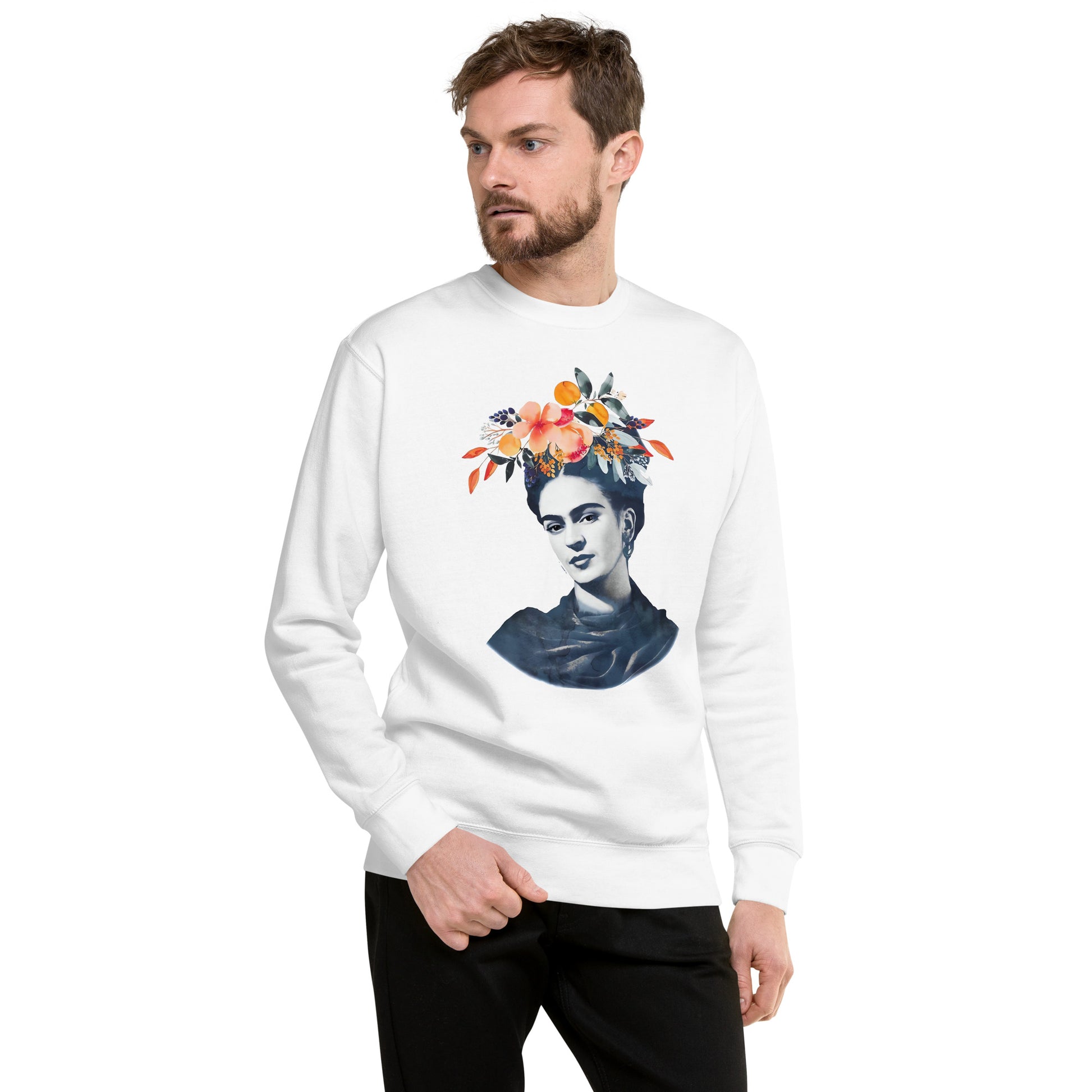 Suéter de Frida Flowers ,Descubre calidad excepcional y estampados duraderos. Encuentra estilo y orgullo en cada prenda. Compra ahora!