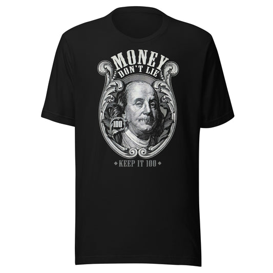 Camiseta Money Don't Lie: Descubre calidad excepcional y estampados duraderos. Encuentra estilo y orgullo en cada prenda.