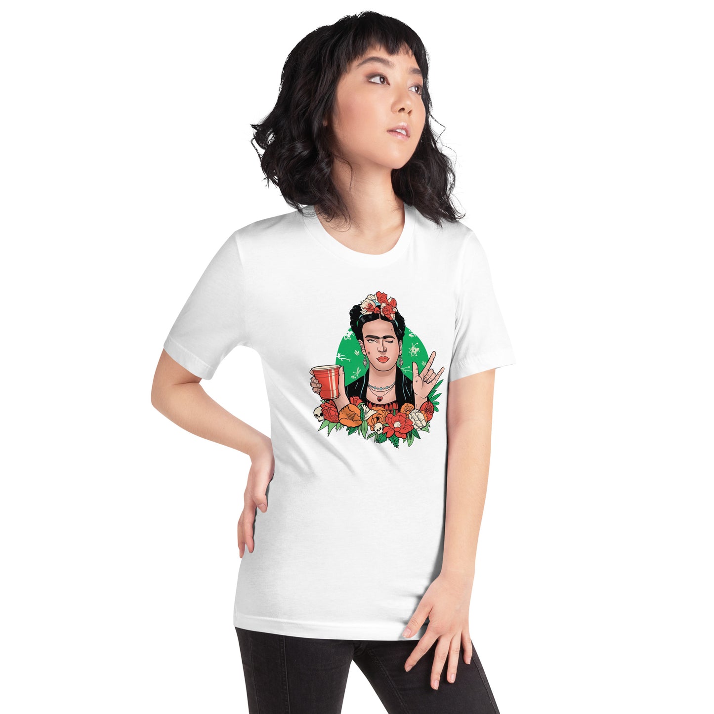 Playera de Frida Khalo Style ,Descubre calidad excepcional y estampados duraderos. Encuentra estilo y orgullo en cada prenda.