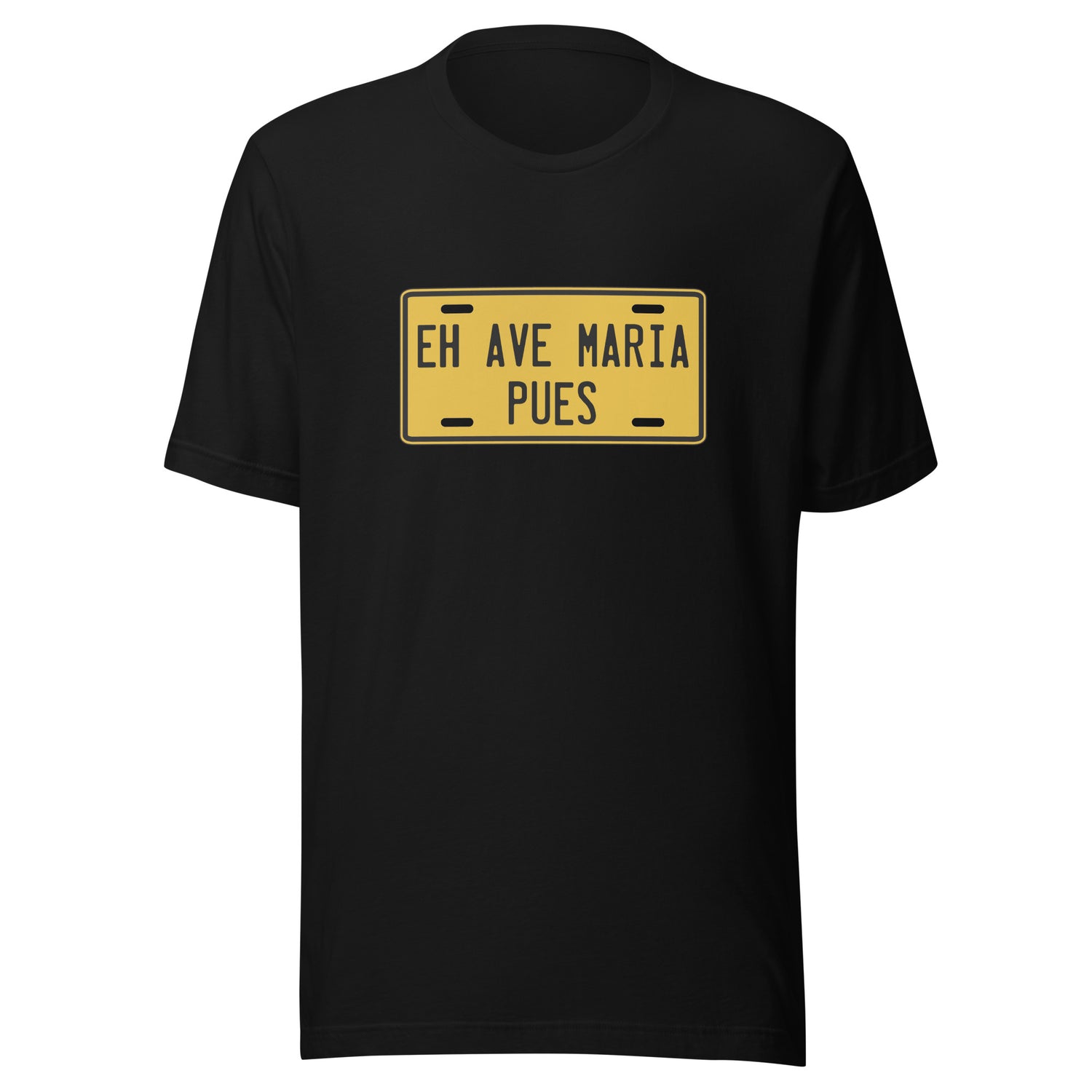 Muestra tu orgullo colombiano con la Camiseta Placa Eh Ave Maria Pues. Diseñada con los mejores materiales y un estampado duradero.