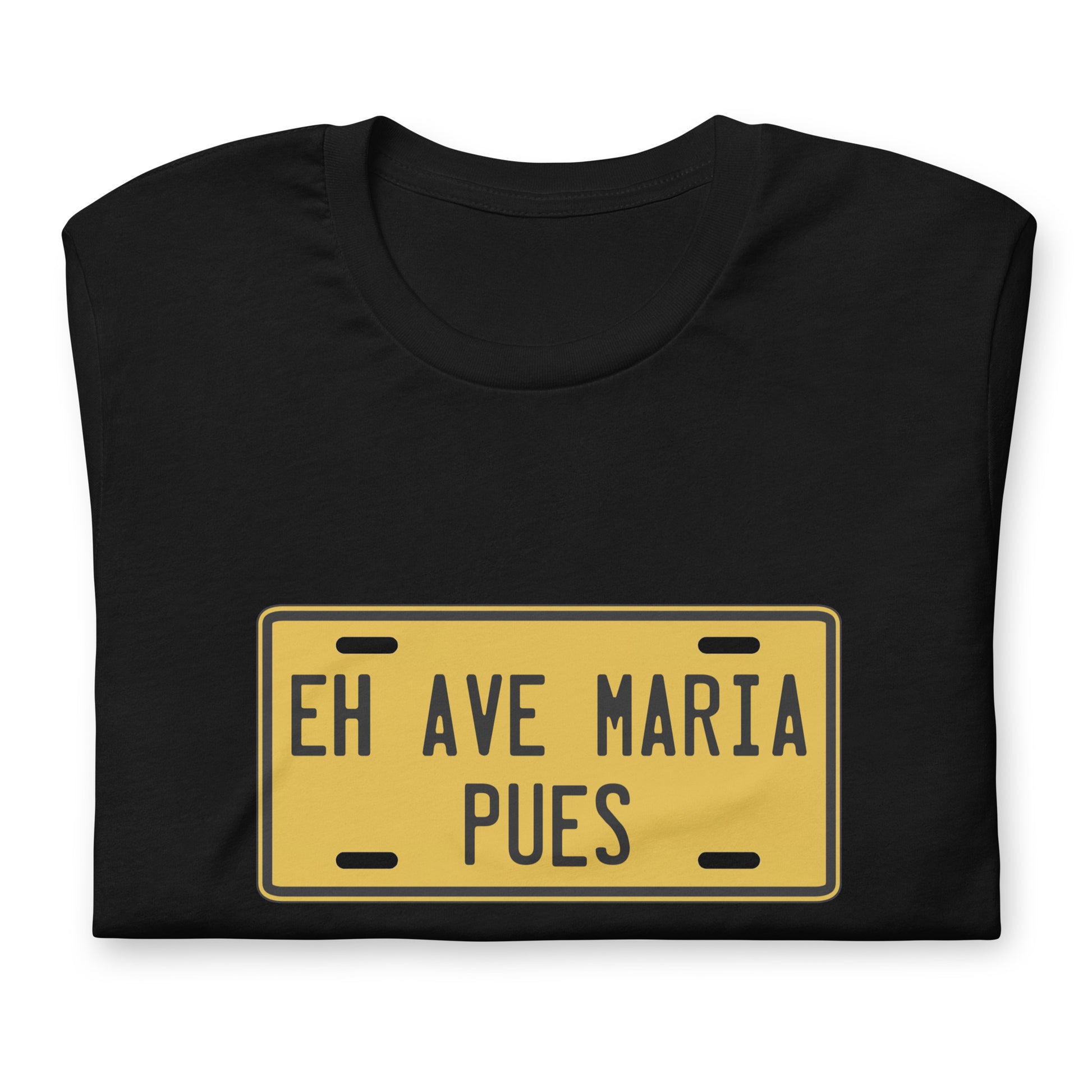 Muestra tu orgullo colombiano con la Camiseta Placa Eh Ave Maria Pues. Diseñada con los mejores materiales y un estampado duradero.